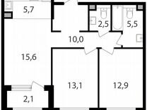 2-к. квартира, 67,4 м², 3/17 эт.