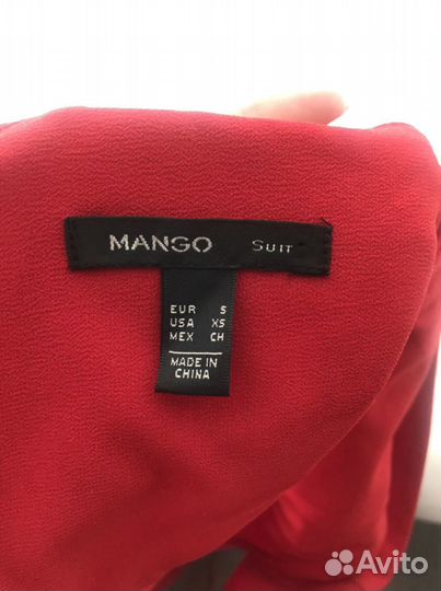 Платье красное в пол Mango