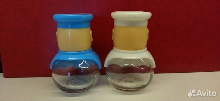 Солонка+перечница повар. стекло, пластик гдр герма