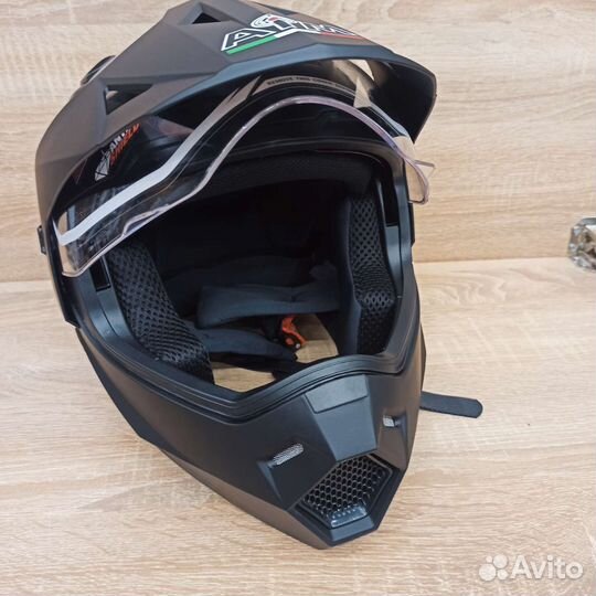 Шлем эндуро мотард черный матовый