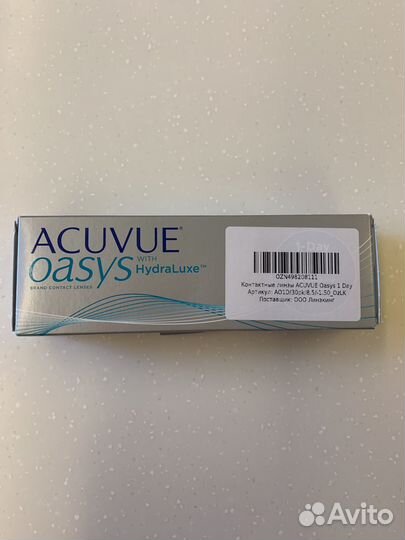 Линзы контактные Acuvue Oasys 1 day -1,50