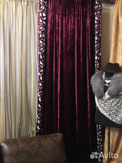 Бархатная шторка-италия на подкладе