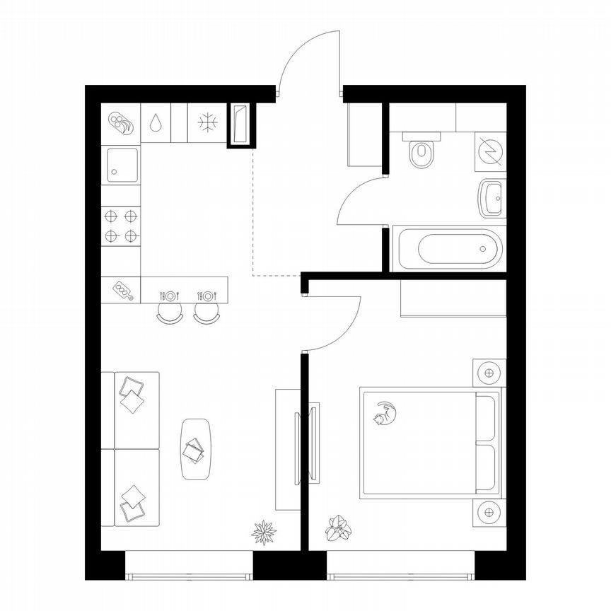 1-к. квартира, 38 м², 47/50 эт.