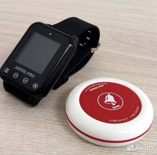 Кнопка вызова официанта и часы пейджер Элит