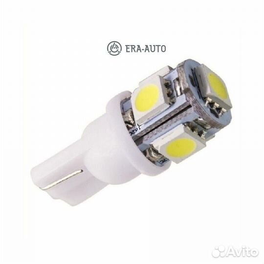 Ledo 12966S5N1 Лампа светодиодная W5W 12V 5SMD бел