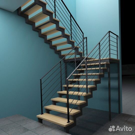 Лестница для дома на 2 этаж