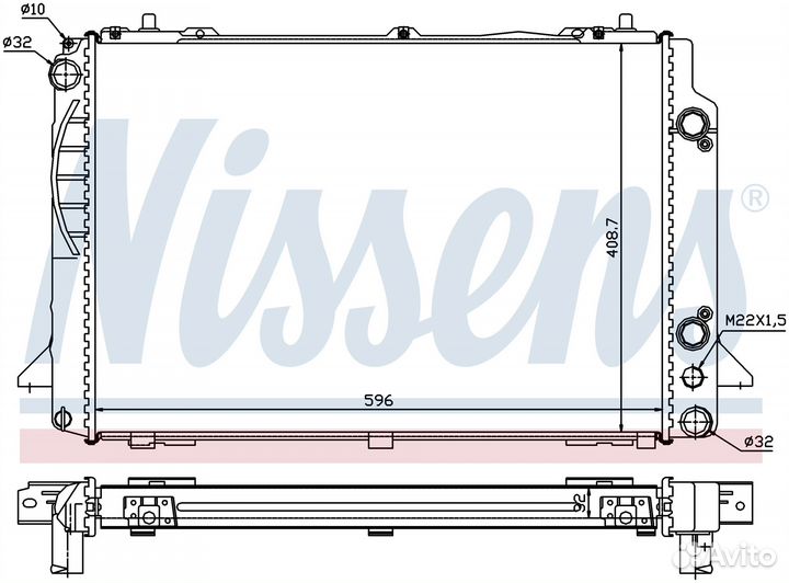 Радиатор охлаждения двс audi 80 B4 (1992) 80 2.6
