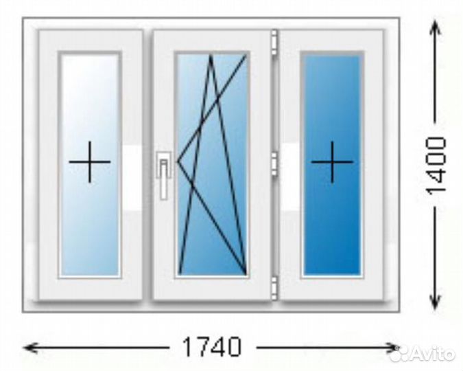 Окно пвх размер 1740*1400