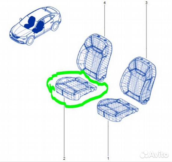 Часть сидения передний правый Renault Arkana