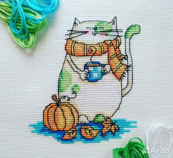 Вышивка кот