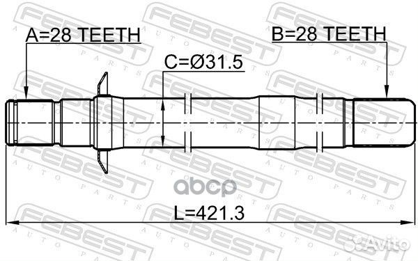 Полуось hyundai santa FE -18 прав. 1212DM15RH F