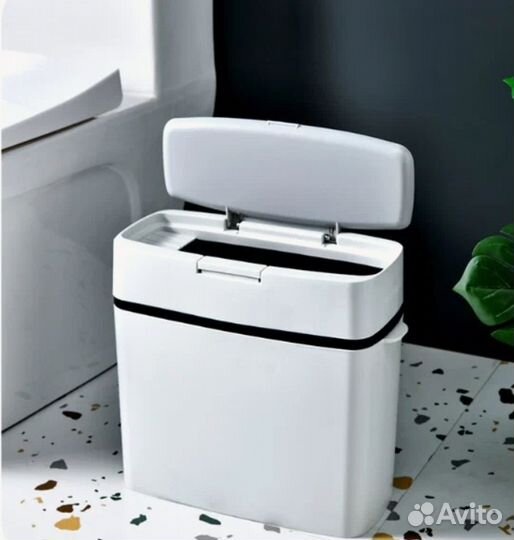 Мусорное ведро Vapaa с крышкой, белый, 31х36х16 см