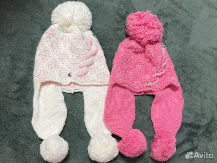 Шапка для девочки зимняя новая 5-7 лет