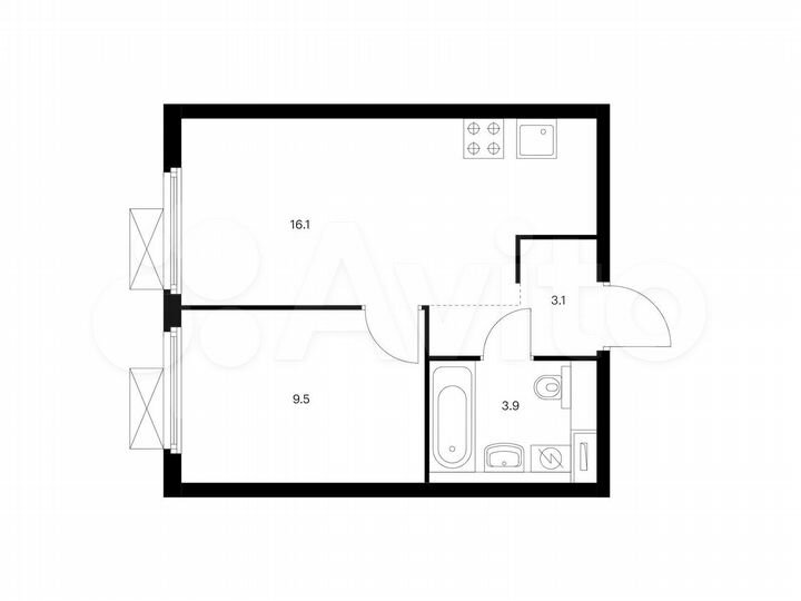 1-к. квартира, 32,6 м², 22/33 эт.