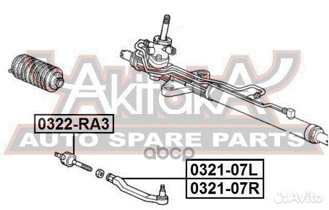 Тяга рулевая L/R 0322ra3 asva