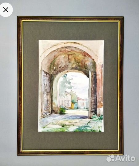 Картина акварелью А4 в раме