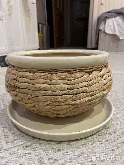 Горшок цветочный Керамика с Плетением
