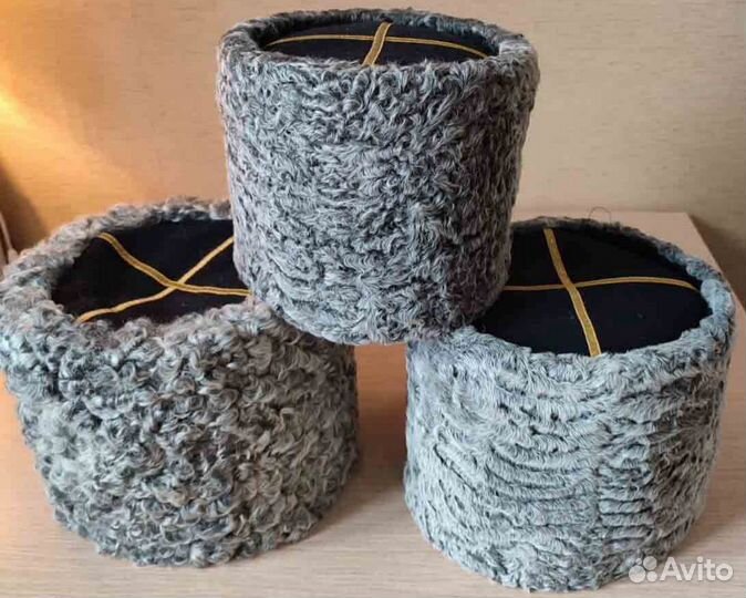 Папаха меховая из каракуля серого цвета