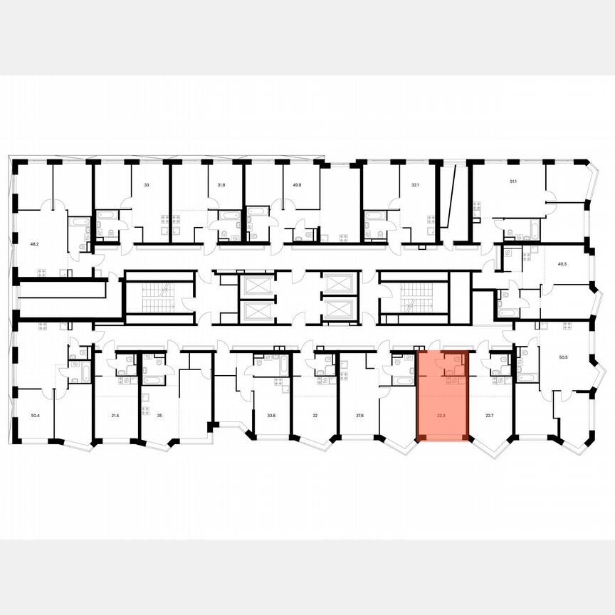 Квартира-студия, 22,3 м², 13/31 эт.
