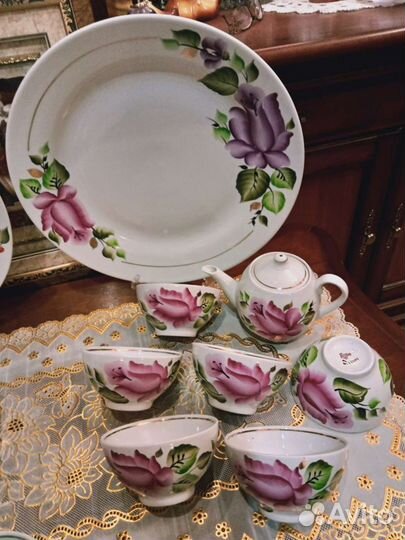 Сервиз чайный с росписью, винтаж