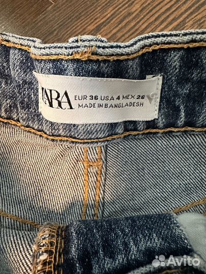Джинсовые шорты zara 36