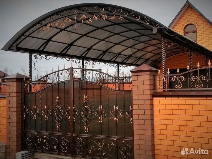 Навес для автомобиля из поликарбоната. Козырьки