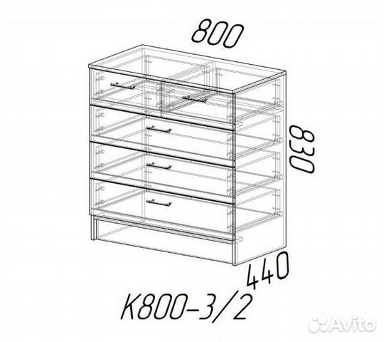Комод К800 3/2