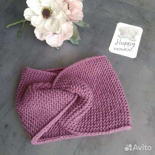 Повязка на голову вязаная