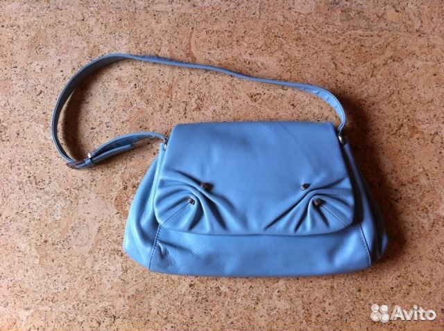 Сумка женская голубая Neri Karra (нат. кожа)