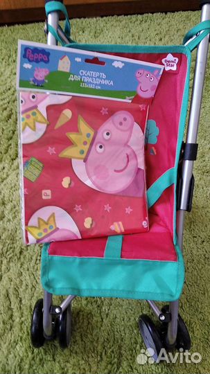 Коляска для кукол, скатерть Peppa в подарок