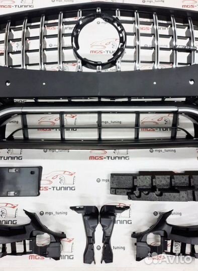Бампер с решеткой C63 AMG на C-Class W205 Рест