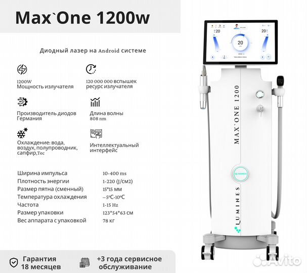 Диодный лазер для эпиляции Лю’минес Max’One 1200