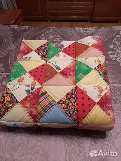 Лоскутное одеяло и наволочка ручной работы