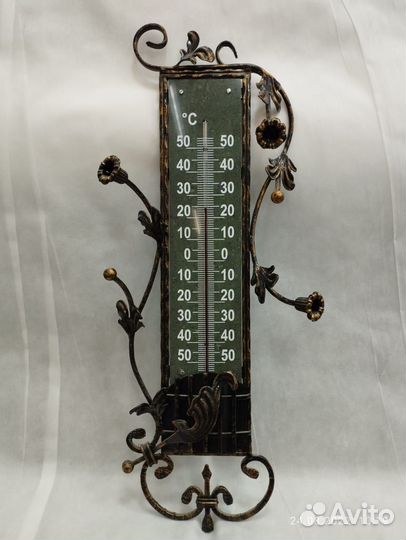 Термометр фасадный кованый большой Лето