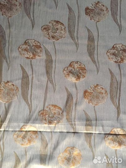 Ткань портьерная золотисто-коричневая Тафта Турция