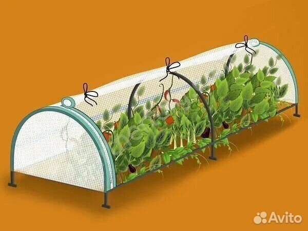 Парник с плёнкой 4 х1м