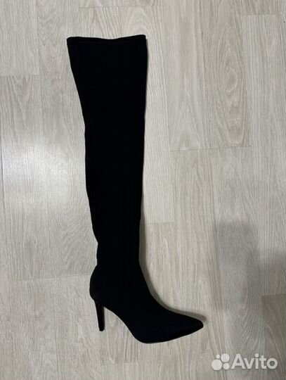 Сапоги ботфорты длинные zara