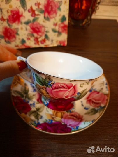 Чайная пара фарфор новая