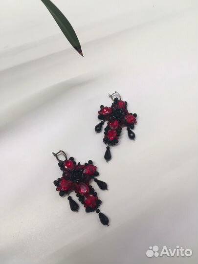 Серьги кресты серебро