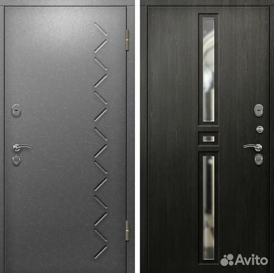 Стальные двери с зеркалом