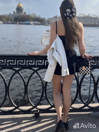 Сумка в клетку черно-белая шахматы