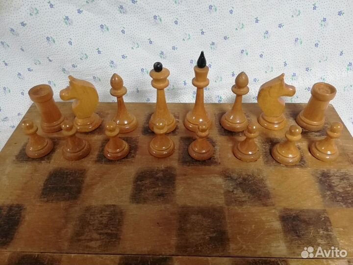 Шахматы СССР обиходные Дерево размер 40 см