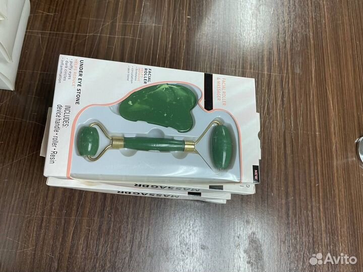 Набор для массажа Гуаша, роллер-массажер и скребок