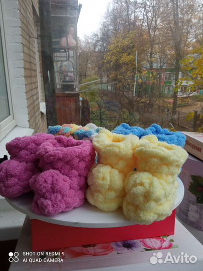 Пинетки вязаные из Ализе пуффи от 0 до 3 месяцев