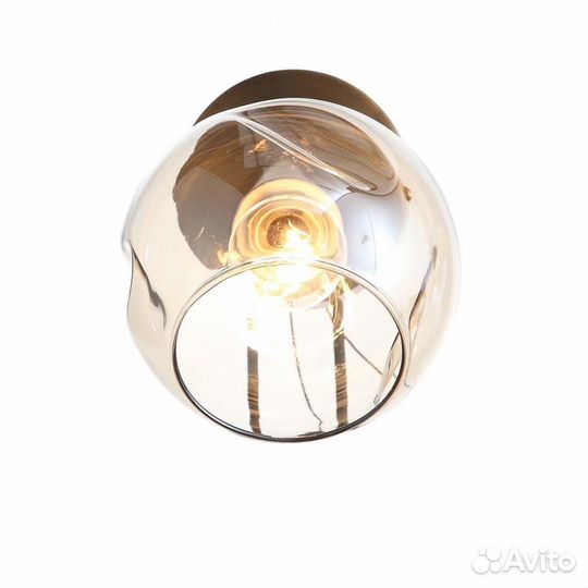 Бра металлический со стеклом лофт