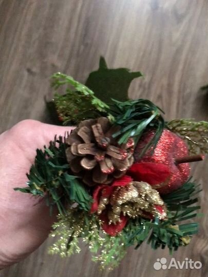 Настенный Новогодний венок 45см Букетик Декор