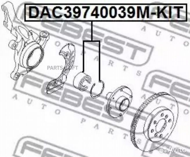 Febest DAC39740039mkit Подшипник ступичный передни