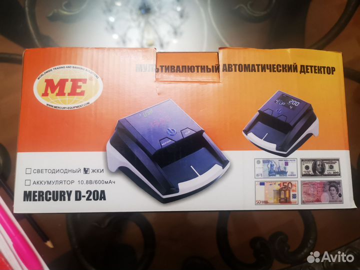 Детектор банкнот mercury D-20A