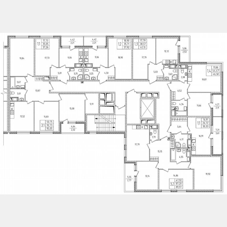 3-к. квартира, 95,1 м², 3/8 эт.