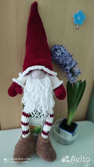 Новогодний гном.Игрушка связанная крючком